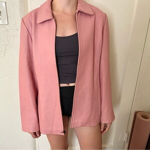 Pink Genuine Leather Jacket
